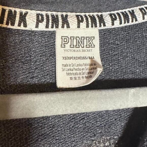 Victorias Secret Pink Grey Sequin Quarter Zip Pullover Size XS - Picture 5 of 6